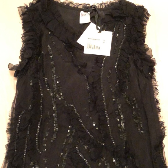 Red Valentino Black Sequin Tessuto Fabric Dress - Picture 7 of 8